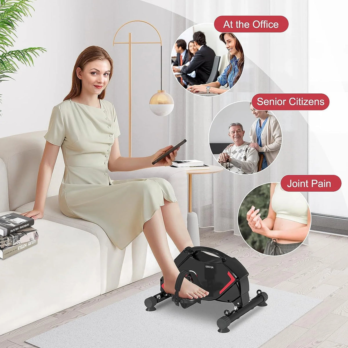 Under Desk Magnetic Mini Exercise Bike Y76382