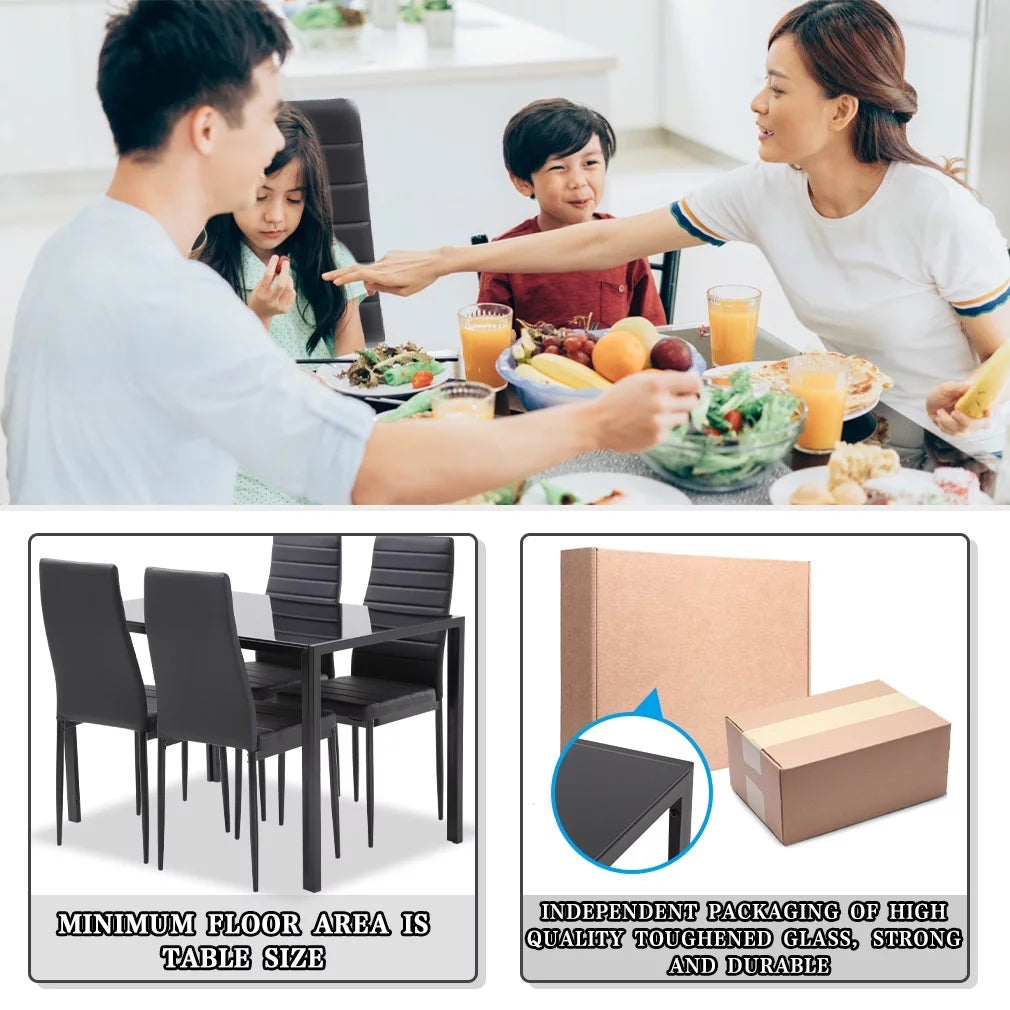 5-Piece Dining Set with 4 Upholstered Chairs C503180
