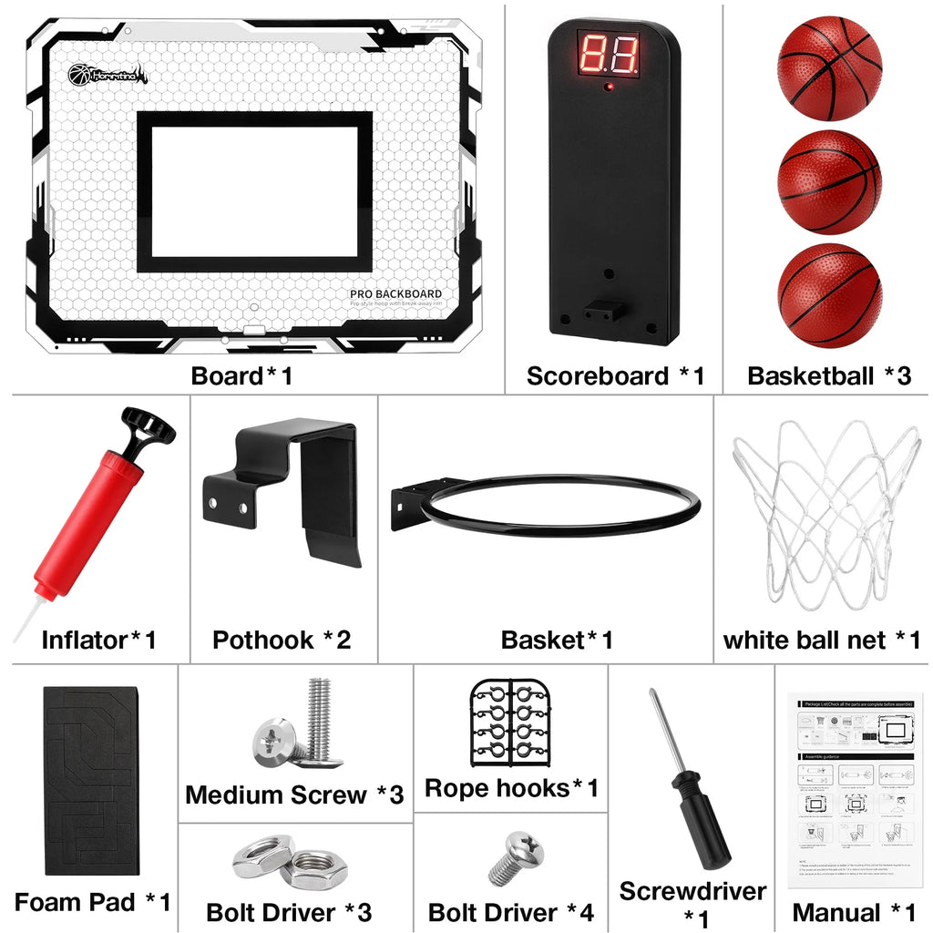 Basketball Hoop Indoor for Kids 15.7" X 11.8" with 3 Balls U130
