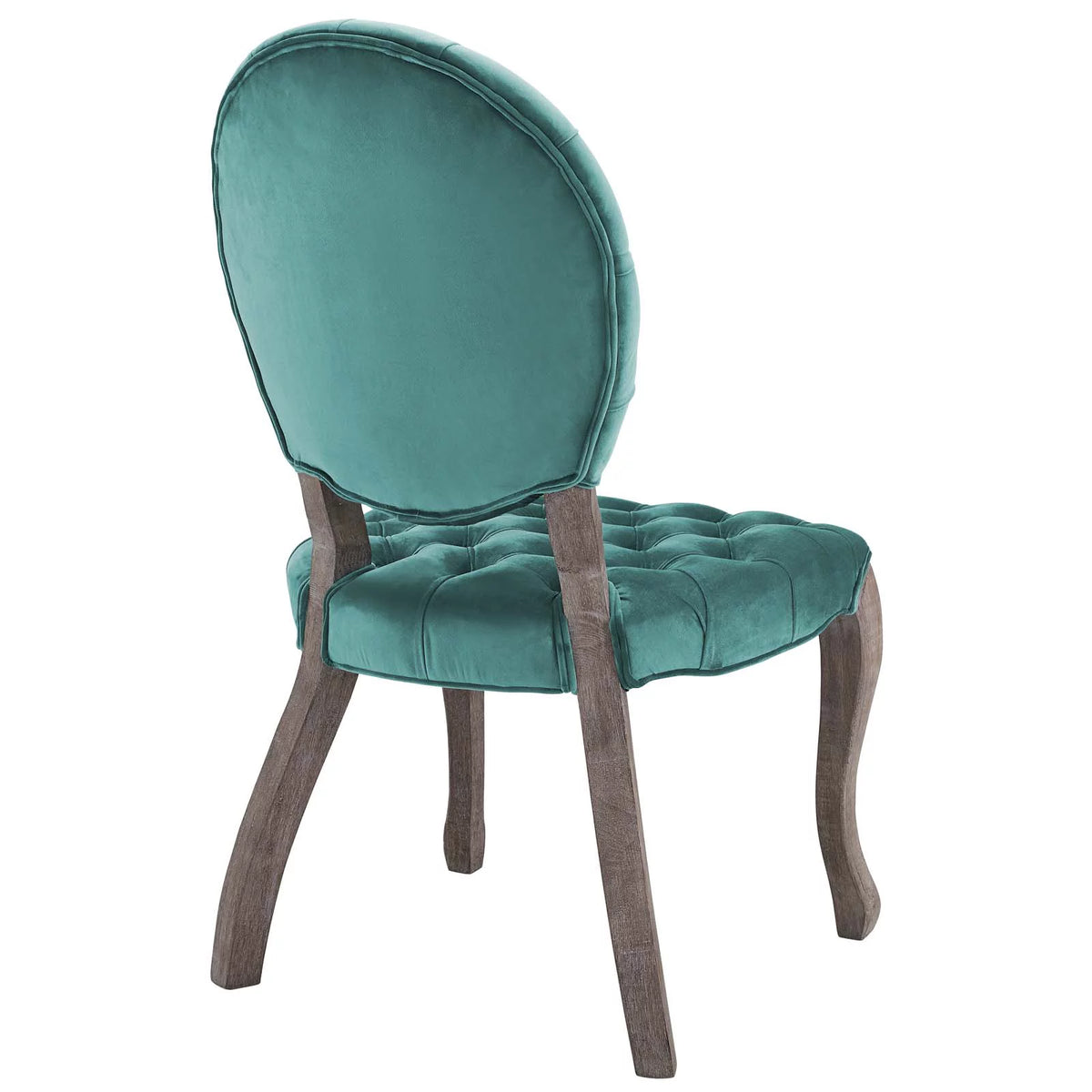 Velvet Fabric Wood Aqua Blue Side Chair F887655