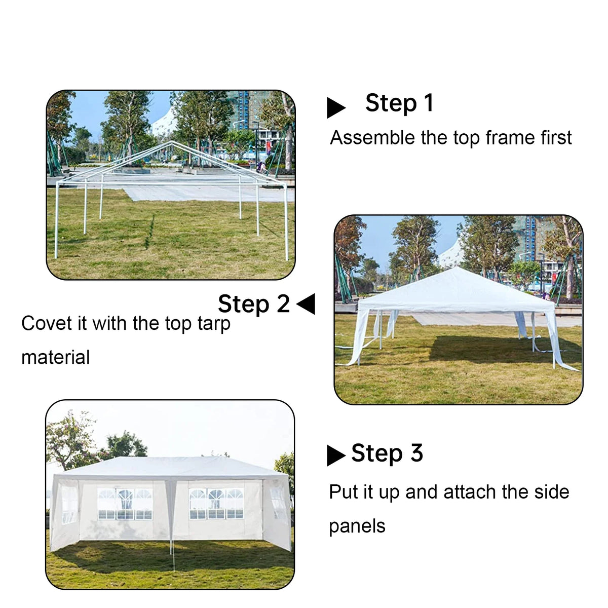 White Party Tent Canopy Shelter L30193