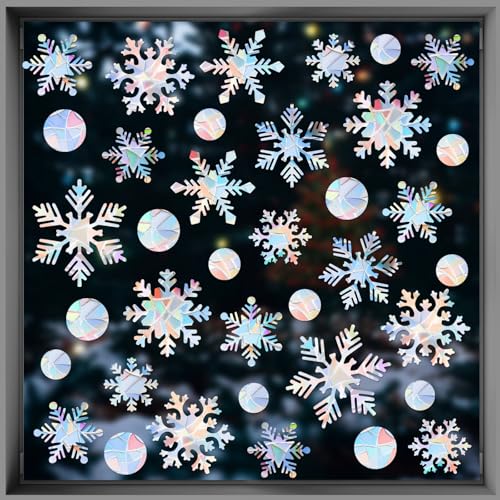 236 Pcs Christmas Snowflake Window Clings V78152