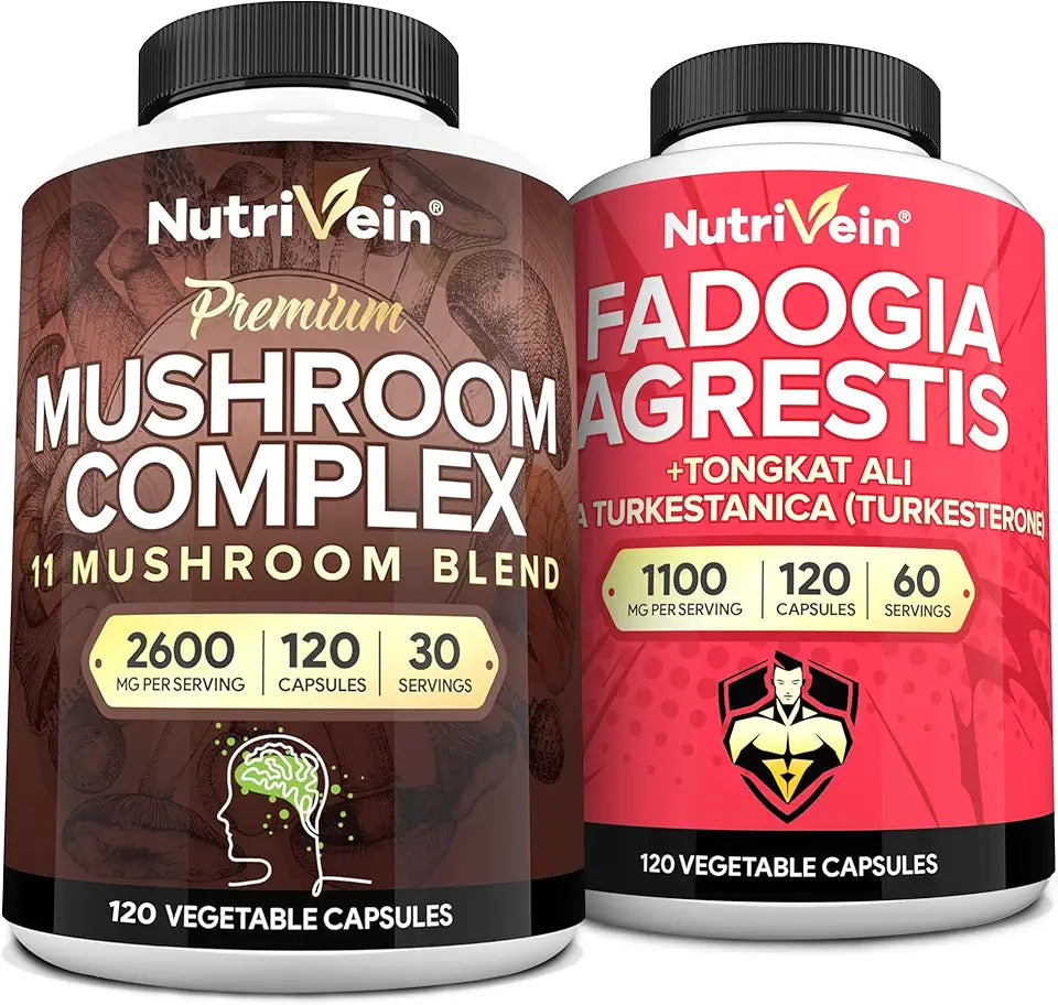 Mushroom Complex & Fadogia Agrestis Supplement Bundle W2185