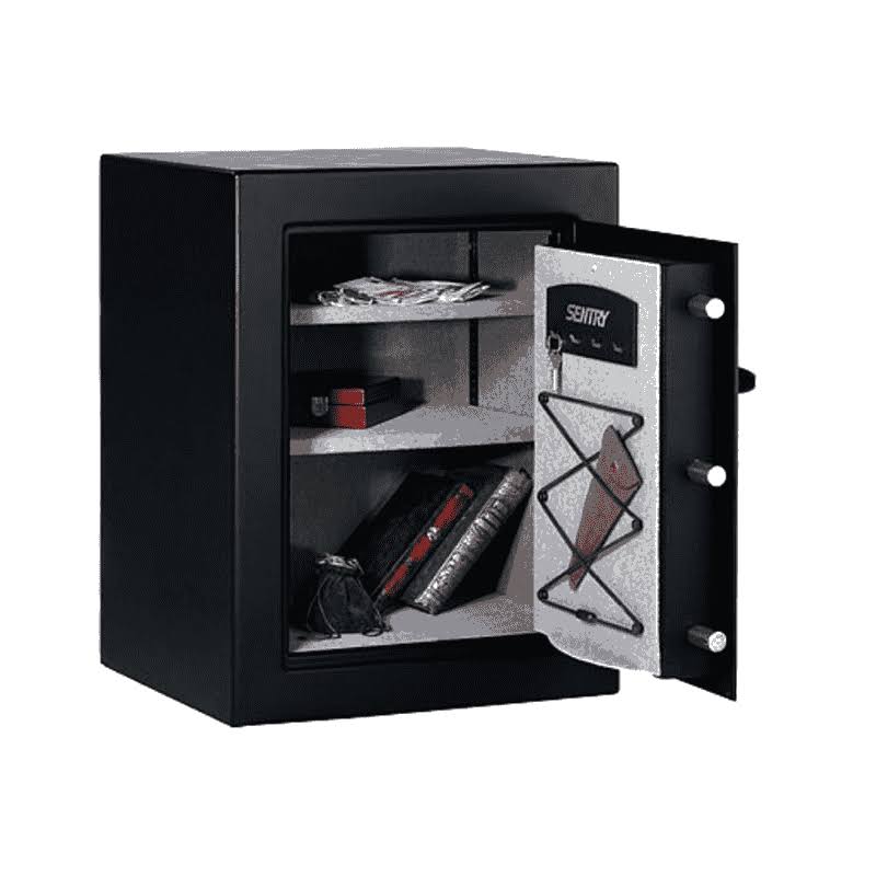 Black Steel Safe with 2 Shelves O637491