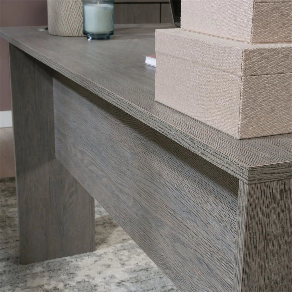 Contemporary L-Desk in Ashen Oak Finish Y251394