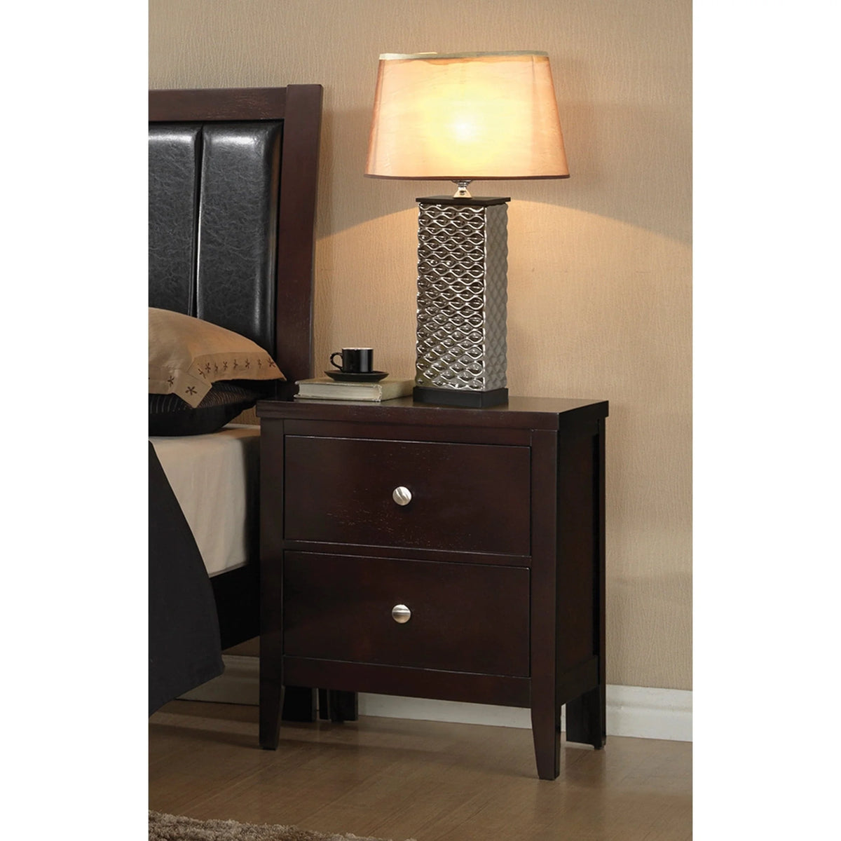 Cappuccino 2-drawer Wooden Nightstand X252995