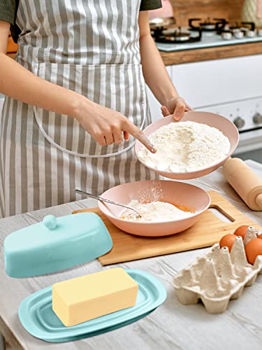 8 Inch White Ceramic Butter Dish with Lid Y20302