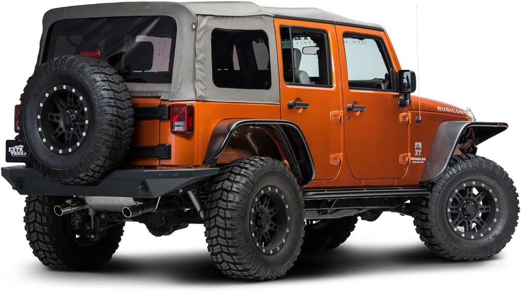 Textured Black Rubi Rails Compatible with 07-18 Jeep Wrangler JK 4-Door B83584
