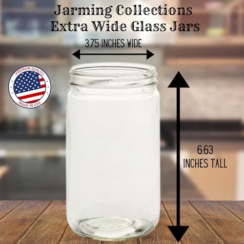 32 Oz Wide Mouth Glass Jars with Lids I86548