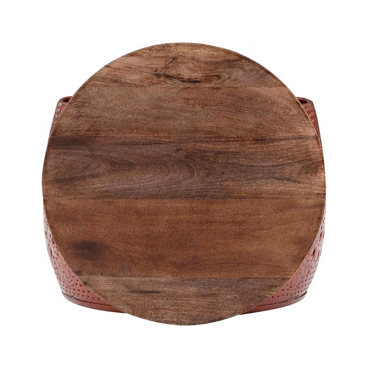 Metal and Wood Drum Table A71538