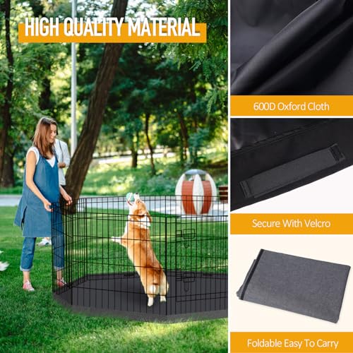 Black 8 Panel 24 Inch Pet Playpen A56281
