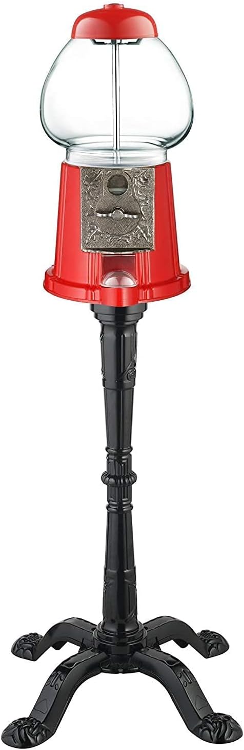 15 Inch Metal Gumball Vending Machine with Stand Q818