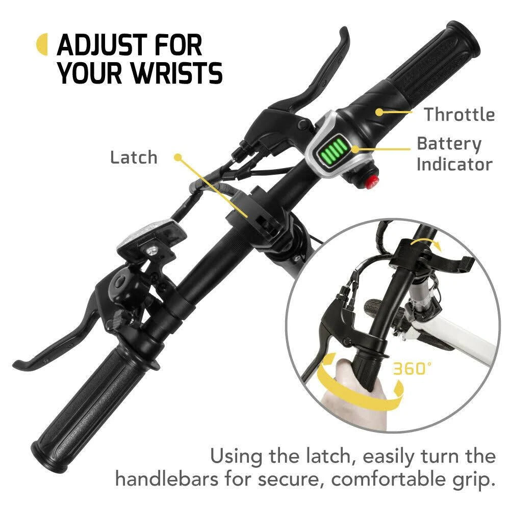 Lightweight Aluminum Folding eBike, White U59673