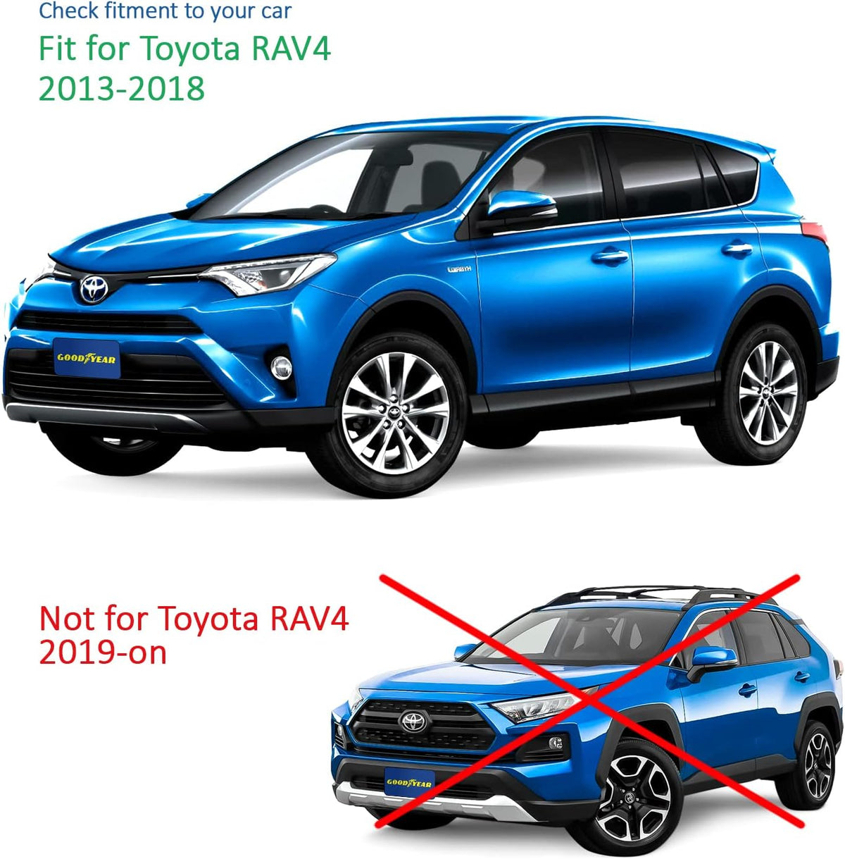 Shatterproof Side Window Deflectors for Toyota RAV4 2013-2018, Tape-on Rain Guards, 4 pcs U965