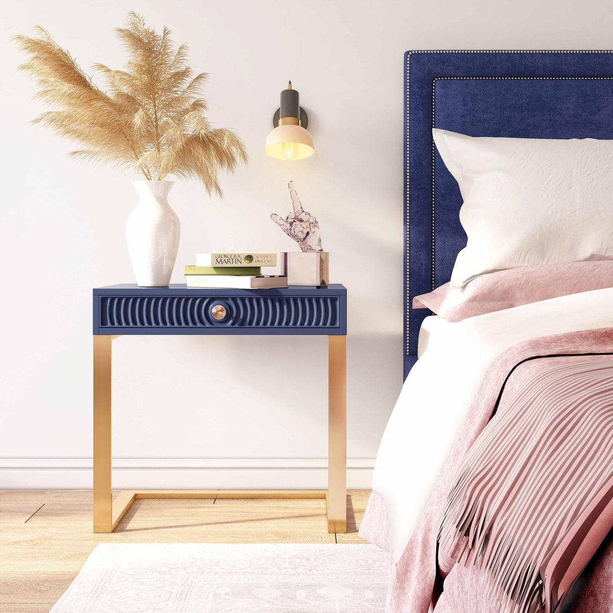 Blue Lacquer Side Table D928354