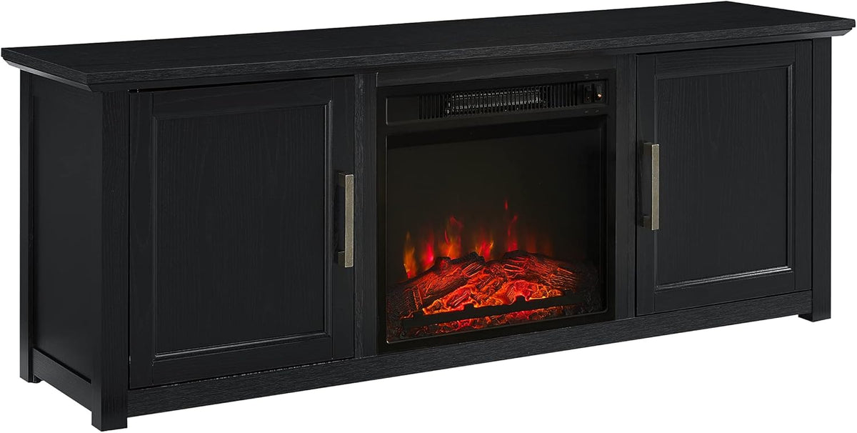 Dark Walnut TV Stand with Electric Fireplace R167617