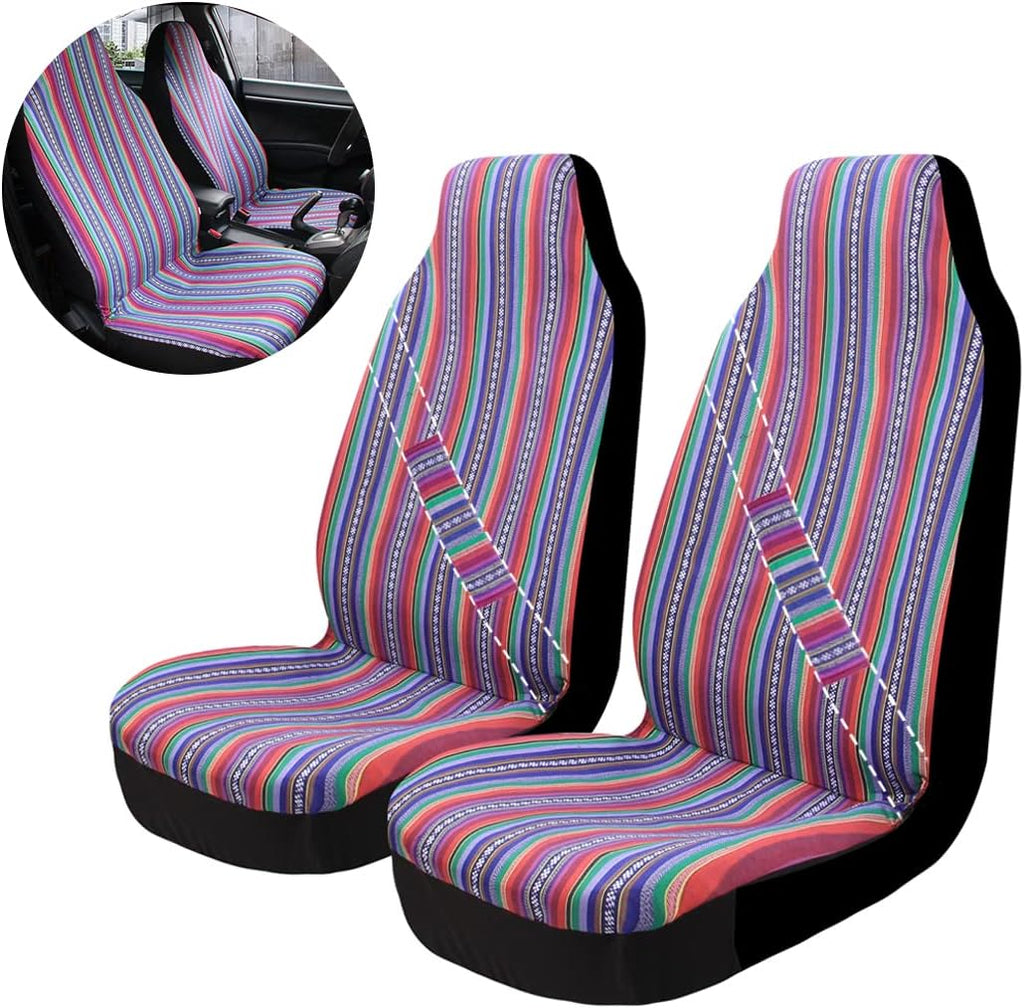 Colorful 4pc Front Seat Covers with Seat-Belt Pad Protectors Q561