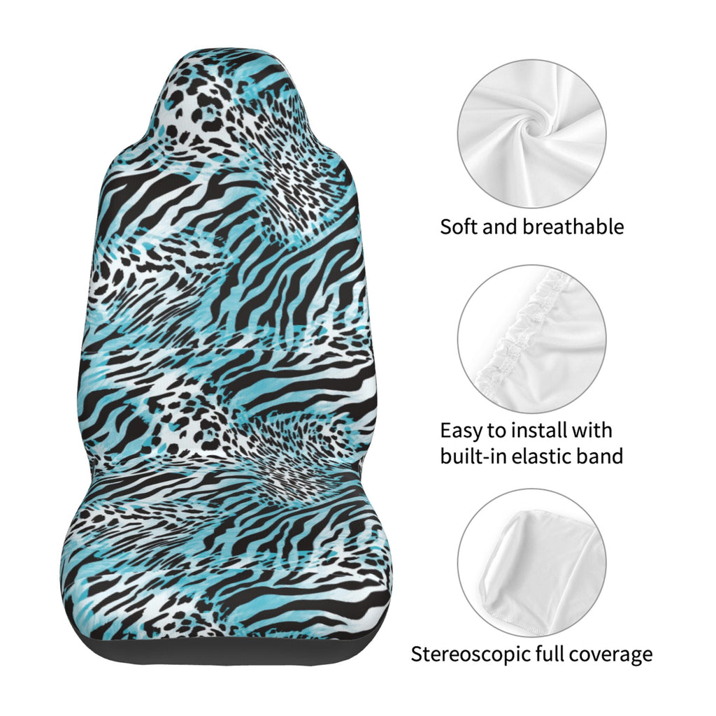 Zebra Leopard Print Car Seat Covers 2 Pack V47308
