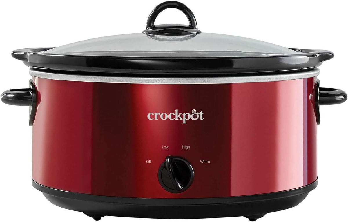 Red 7 Quart Electric Slow Cooker with Removable Ceramic Bowl G122146