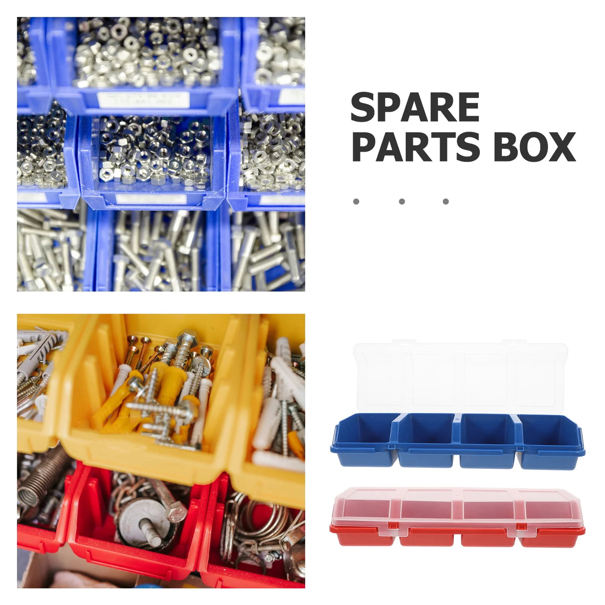 2 Pcs Screw and Nail Organizers Storage Parts Box S55996