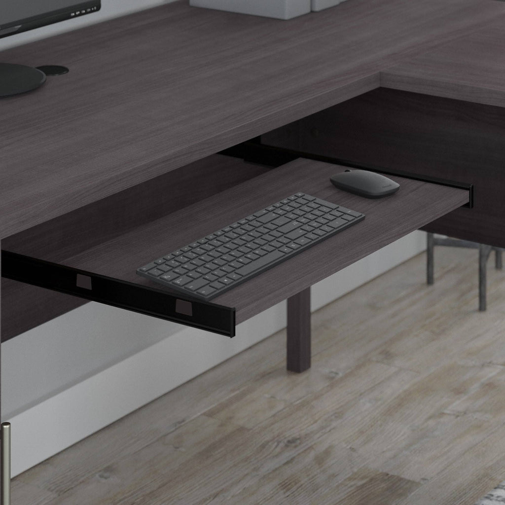 L Shaped Desk and Chair Set in Storm Gray D13061