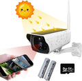 Outdoor Solar Security Camera 1080P HD Wireless WiFi Surveillance Camera with Night Vision, 2-Way Audio, IP67 Waterproof, 64G SD Card B35445