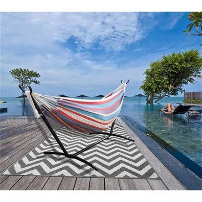2 Person Double Hammock with 9 ft Steel Stand and Carrying Case X92108