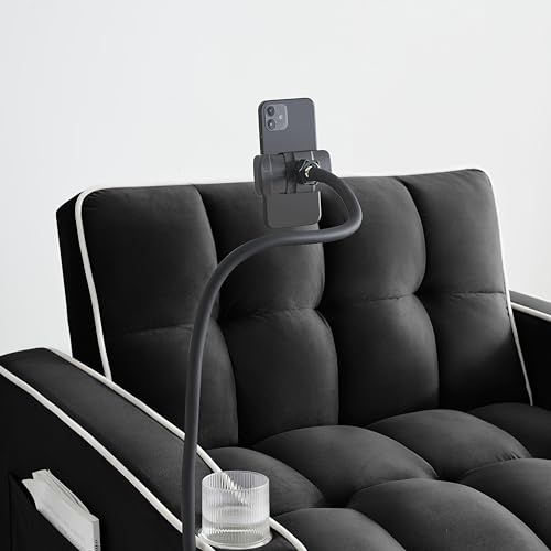 Creamy White Convertible Sleeper Sofa Chair with Cup Holder I97812