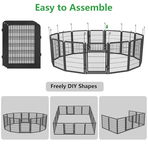 32" Height 10 Panels Metal Dog Playpen X96567