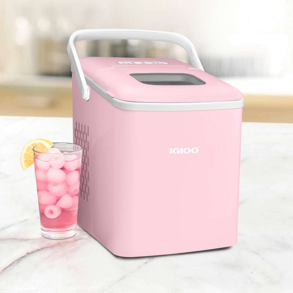 Portable Countertop Ice Maker Machine with Handle, Pink A448877