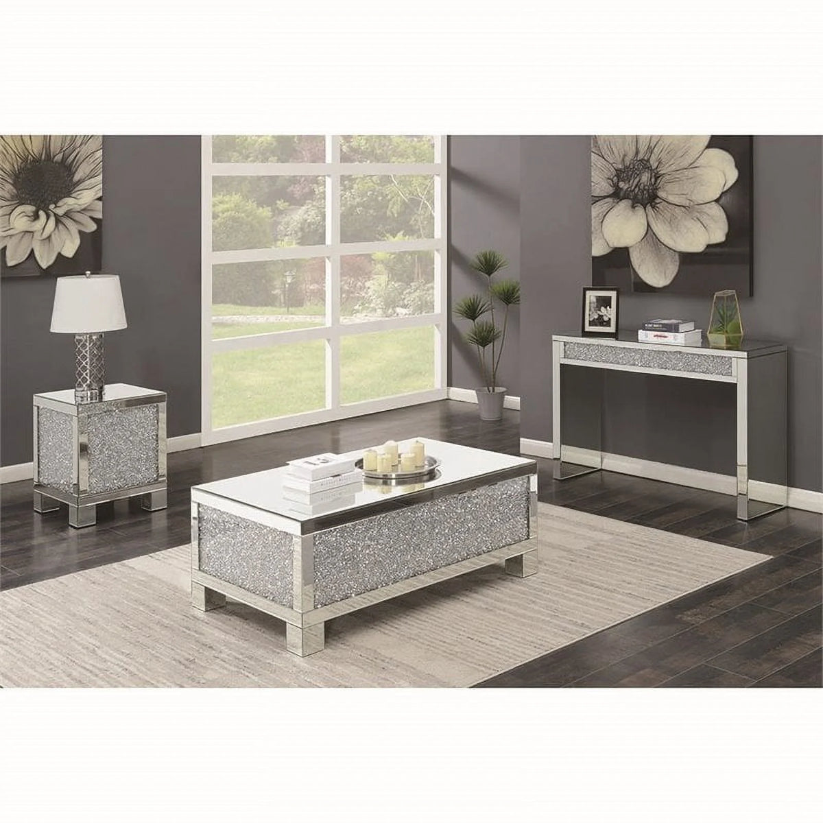 49" Mirrored Accent Coffee Table P9278