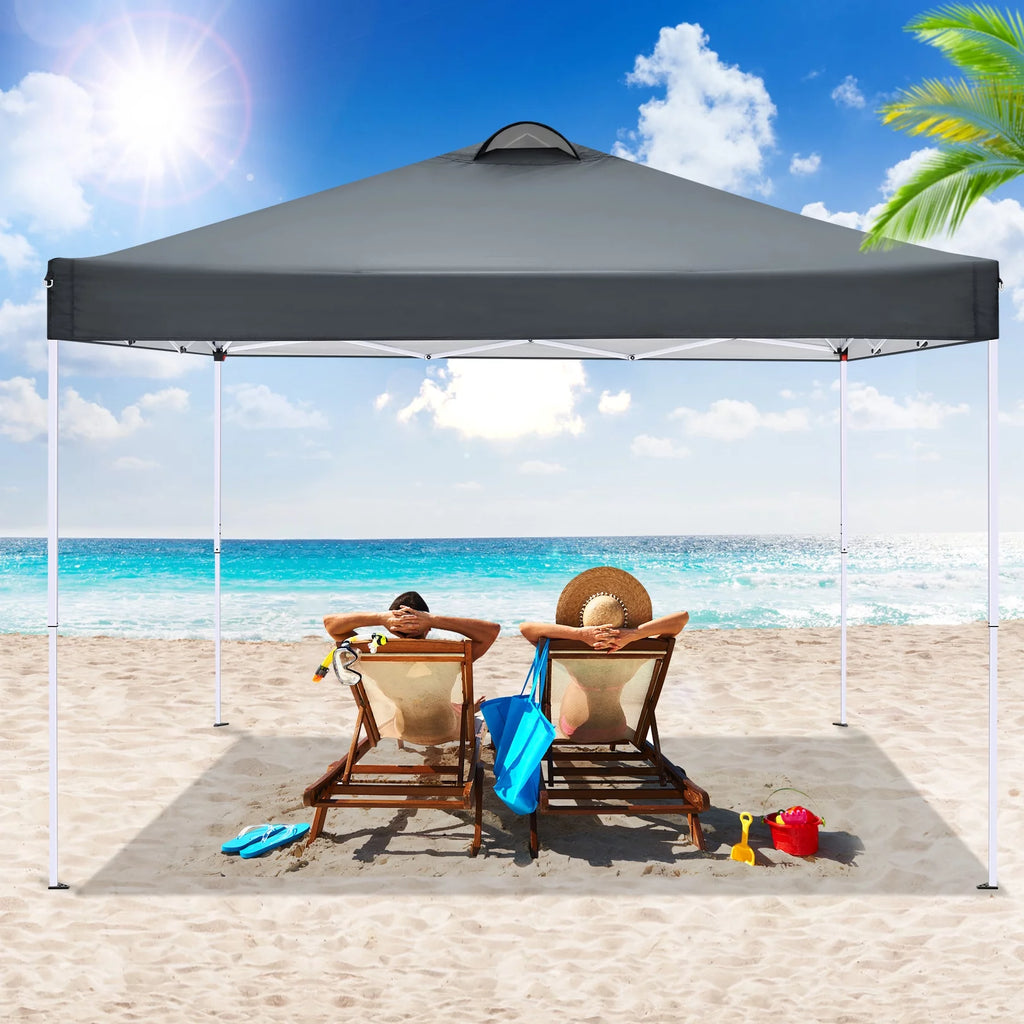 10'x10' Pop up Canopy Tent with 4 Side Walls and Carry Bag Z9516
