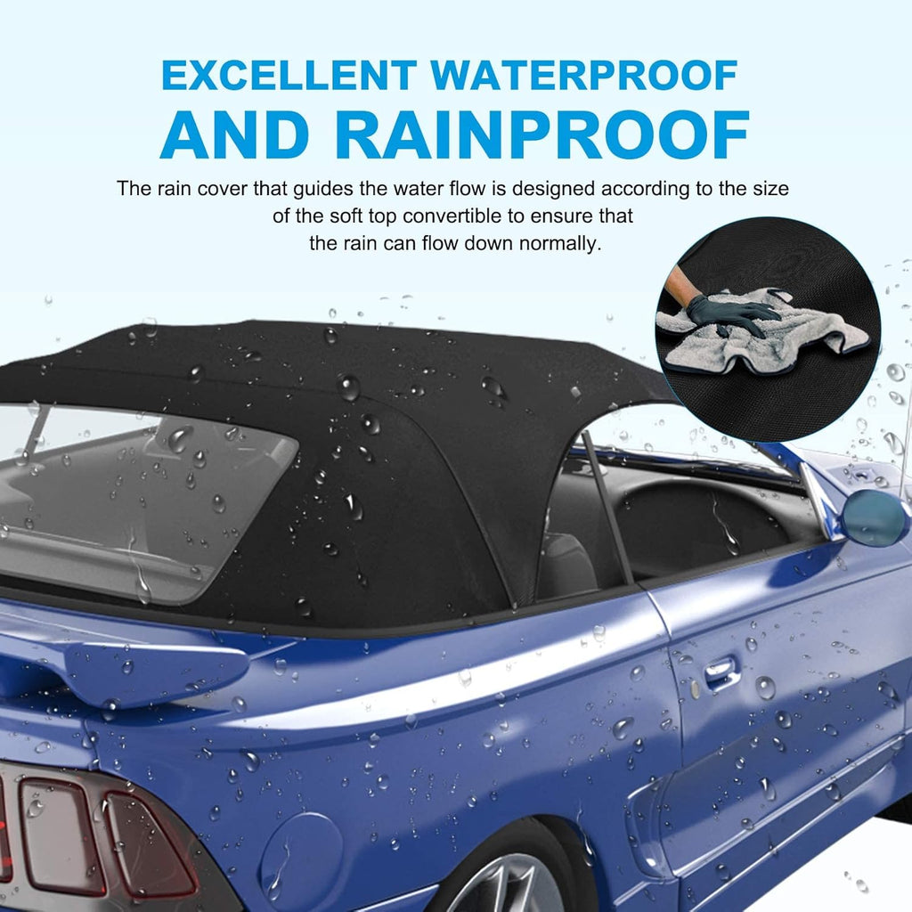 Black Convertible Soft Top with Plastic Window X6130