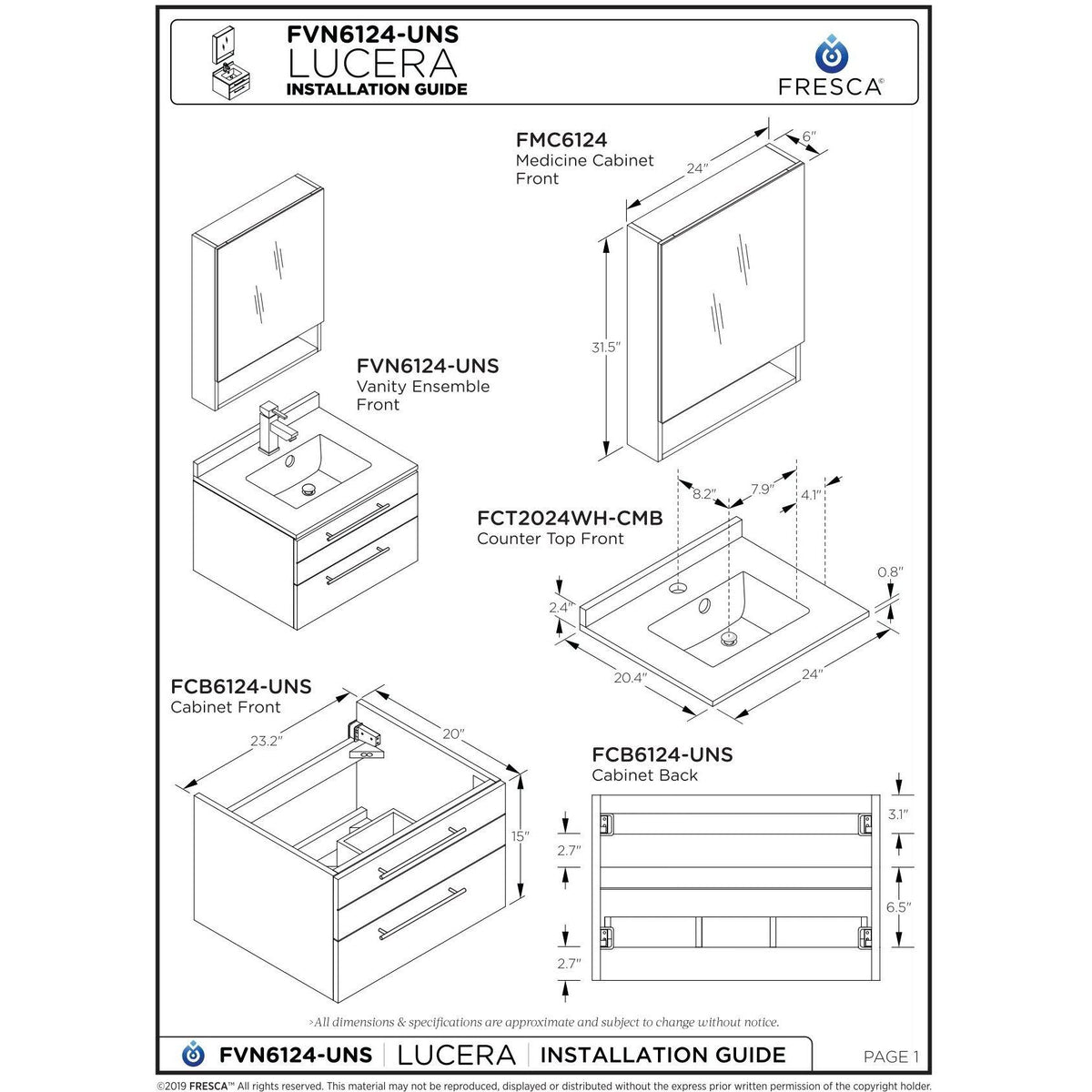Espresso Wall Hung Undermount Bathroom Cabinet T870872