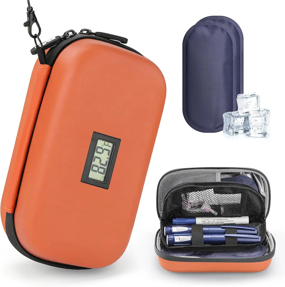 Insulin Cooler Travel Case with Temperature Display and 2x160g Ice Packs F7822
