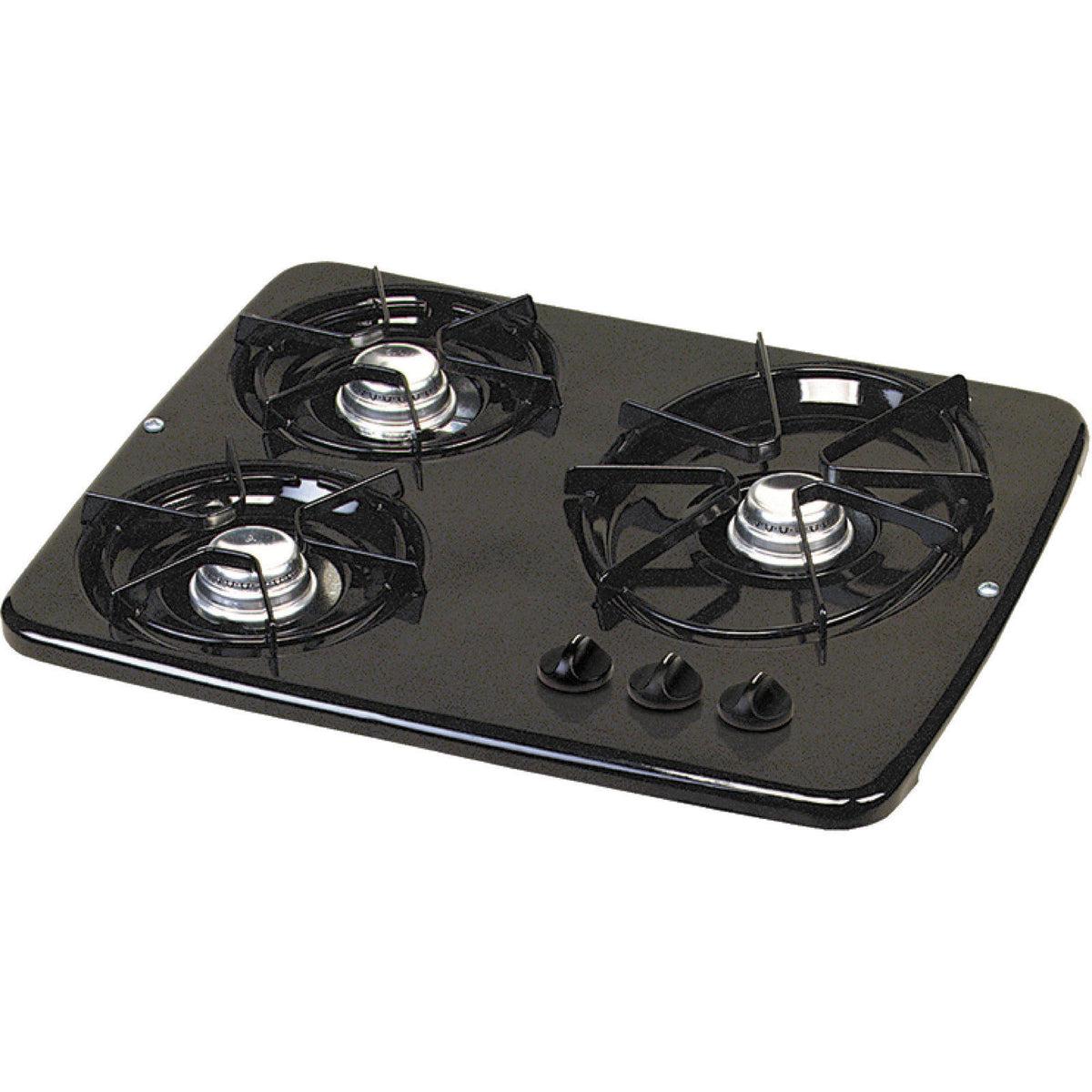 Black 3 Burner Drop-In Cooktop K197