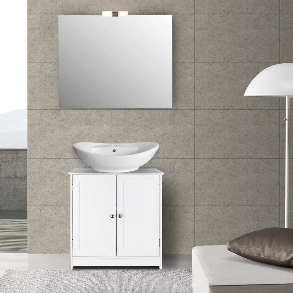 White Under Sink Bathroom Vanity Cabinet with Shelves M314