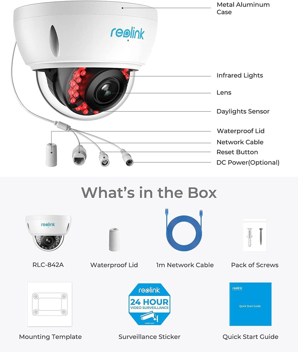 4K PoE Security Camera with 5X Optical Zoom J774