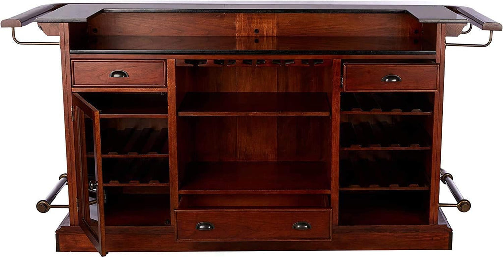 Hampton Cherry Finish Bar with 25 Wine Bottle Storage T6222