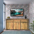 Recycled Teak Wood Buffet with 3 Doors and 3 Drawers E73984