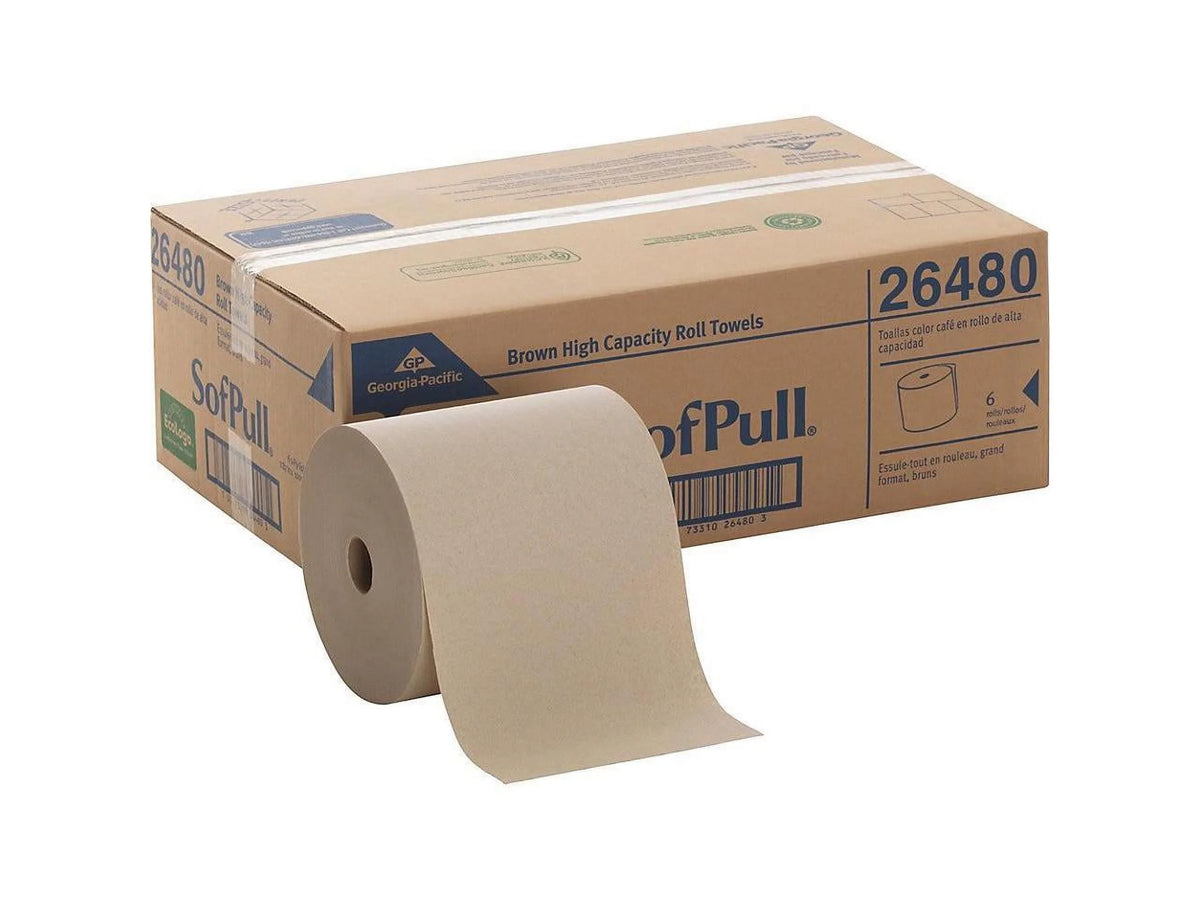 Brown Nonperforated Hardwound Roll Paper Towel 6 Rolls N690506