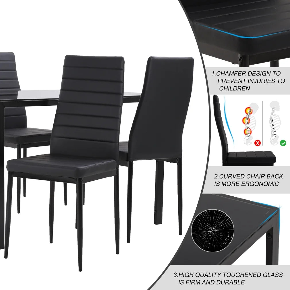 5-Piece Dining Set with 4 Upholstered Chairs C503180