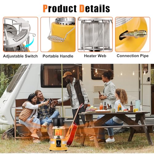 2 in 1 Propane Heater & Stove, 13000 BTU Portable Propane Heater with Handle M567102