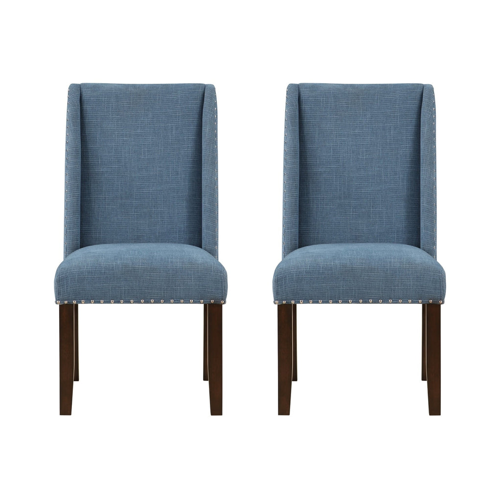 Brown and Blue Transitional Accent Dining Chair Set of Two J3121