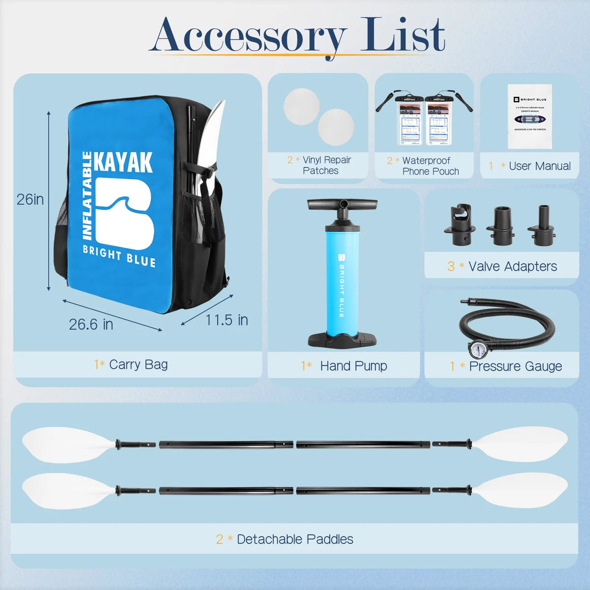 2 Person Inflatable Kayak Blue N916413