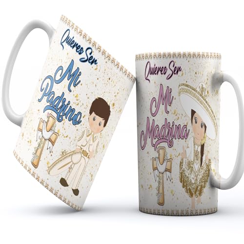 Set de 2 Tazas con moño de satin y tarjeta de agradecimiento G1047