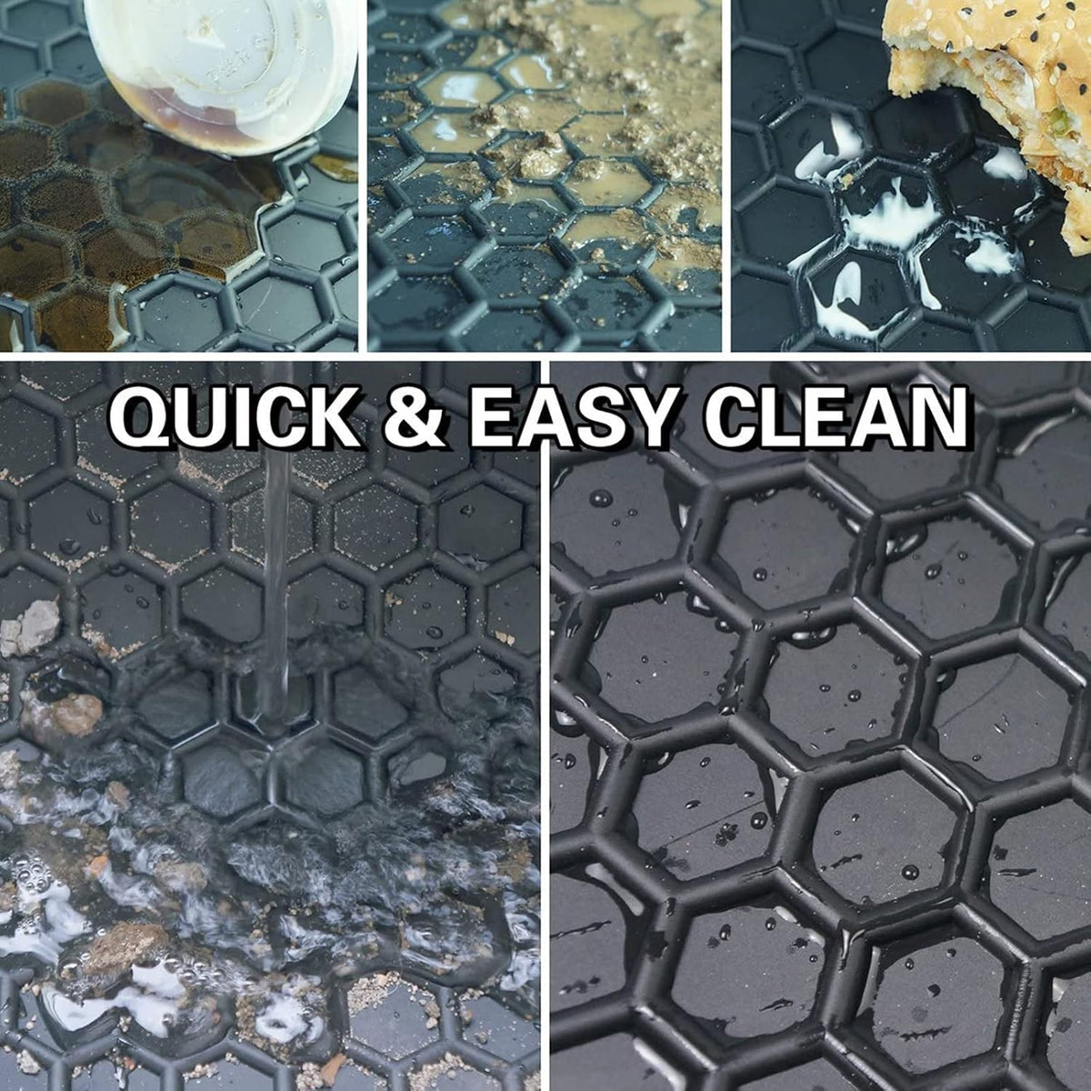 All Weather Floor Liners Heavy Duty Rubber Front & Rear Car Mats Full Black I395724