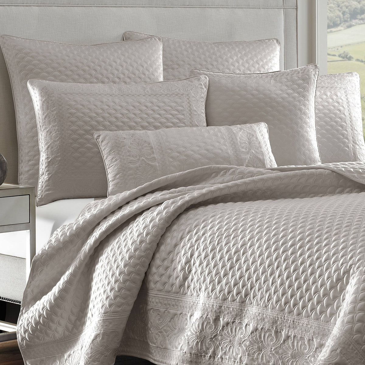 Taupe Full/Queen Coverlet W448