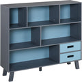 3-Tier Dark Blue Bookcase with Drawers C486863
