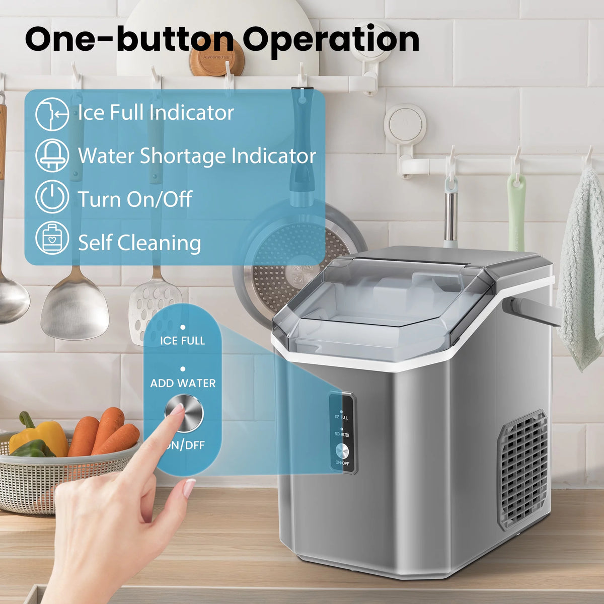 Portable Countertop Nugget Ice Maker 34lbs/24H X965728